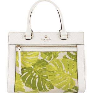 Kate Spade New York white bag with leafs
